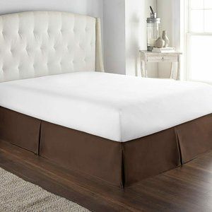 Bed Skirt Dust Ruffle 14 Inch Drop California King Brown